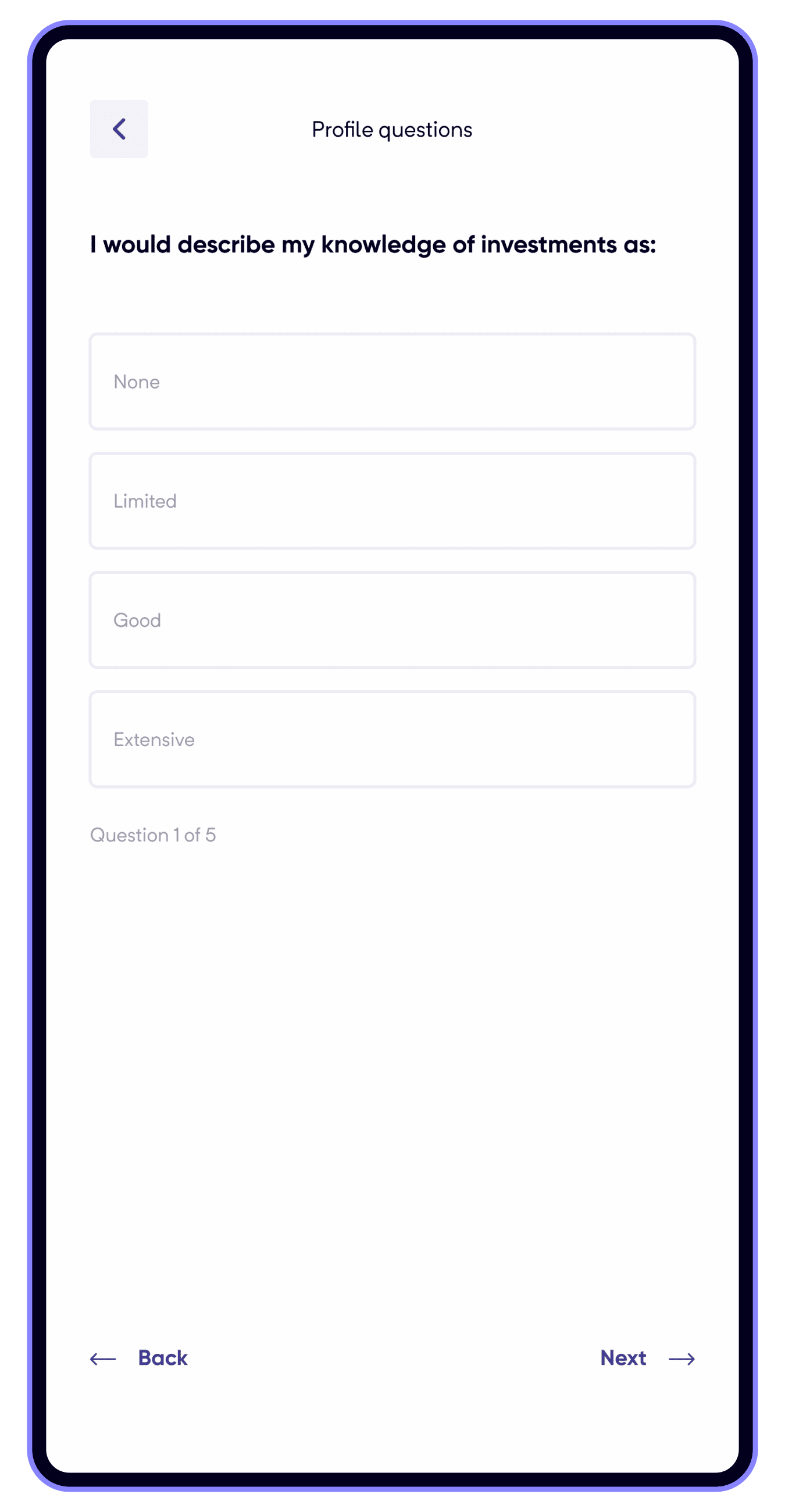 Questionnaire app ui design 02